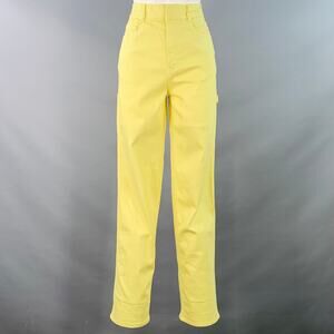 TIBI Size 25 Yellow Cotton Blend Straight Five Pocket Zip Fly Casual Pants